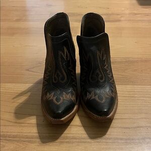 Ariat Dixon Black and Brown Embroidered Ankle Boots